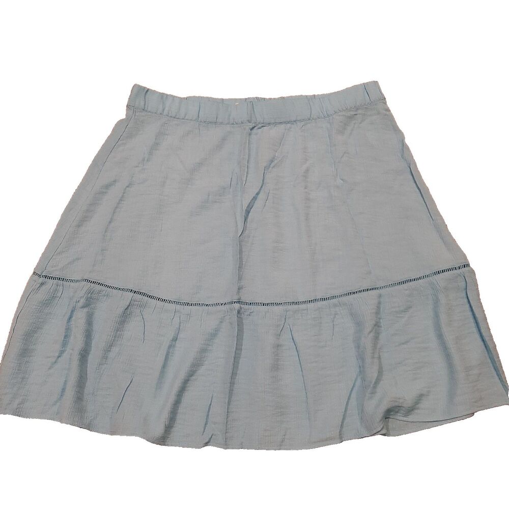 Liz Claiborne Light Blue Knee Length A-Line Skirt No Size/Care Tag